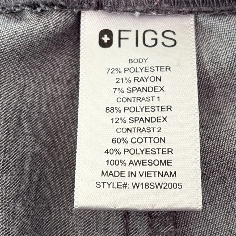 Figs Set of 2 Zamora Jogger Scrub Pants Grey #1670 6 Pockets Yoga Waist Size M - Picture 5 of 12